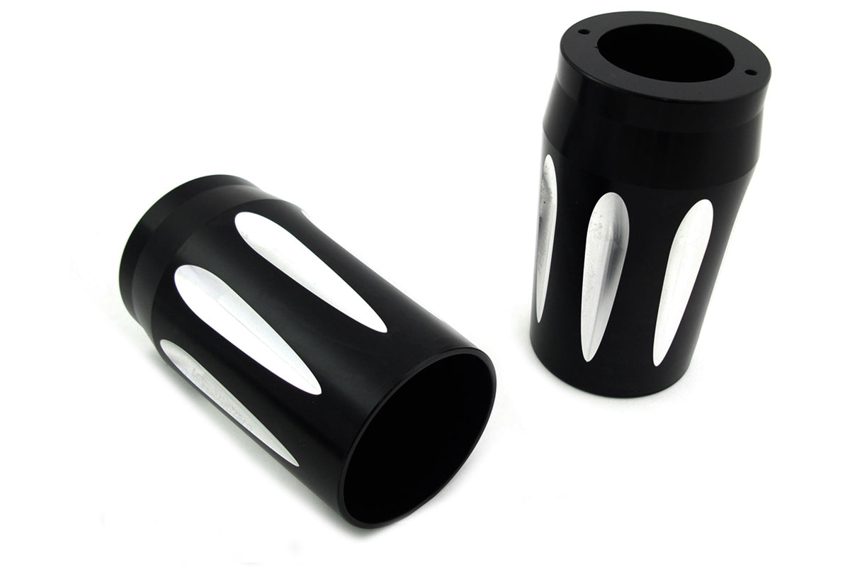 HARLEY Black Fork Slider Cover Set Fits 2014-UP FLT,