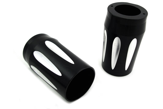 HARLEY Black Fork Slider Cover Set Fits 2014-UP FLT,