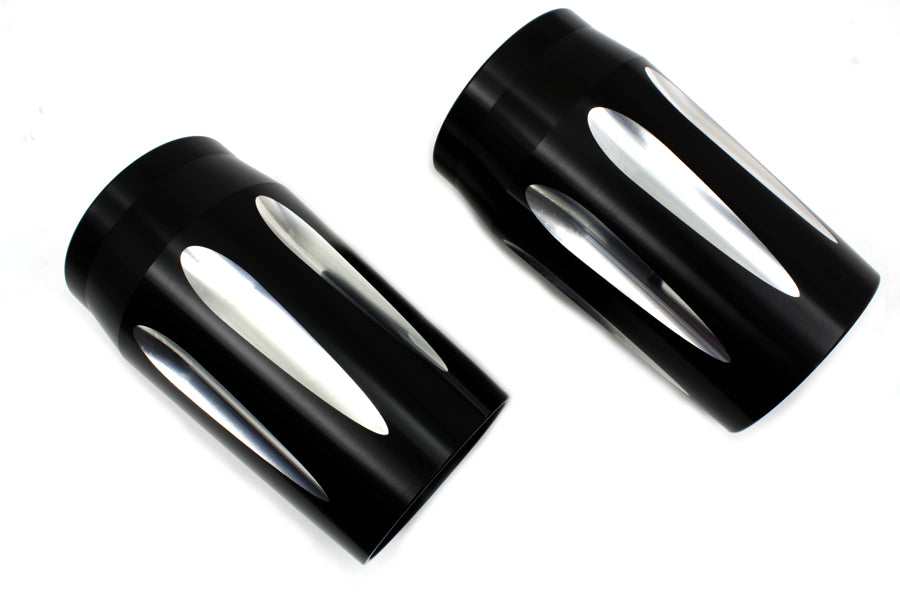 HARLEY Black Fork Slider Cover Set Fits 2014-UP FLT,