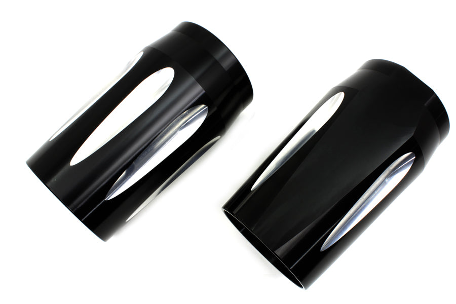 HARLEY Black Fork Slider Cover Set Fits 2014-UP FLT,
