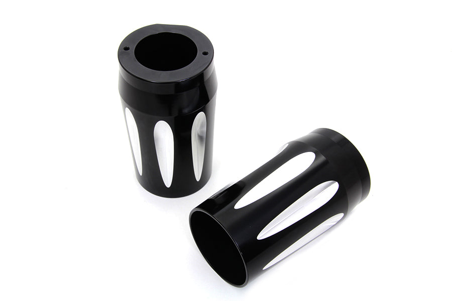 HARLEY Black Fork Slider Cover Set Fits 2014-UP FLT,