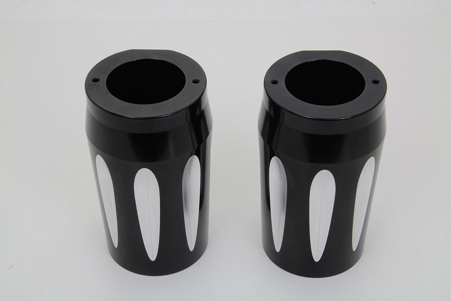 HARLEY Black Fork Slider Cover Set Fits 2014-UP FLT,