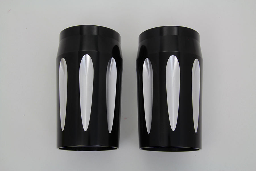 HARLEY Black Fork Slider Cover Set Fits 2014-UP FLT,