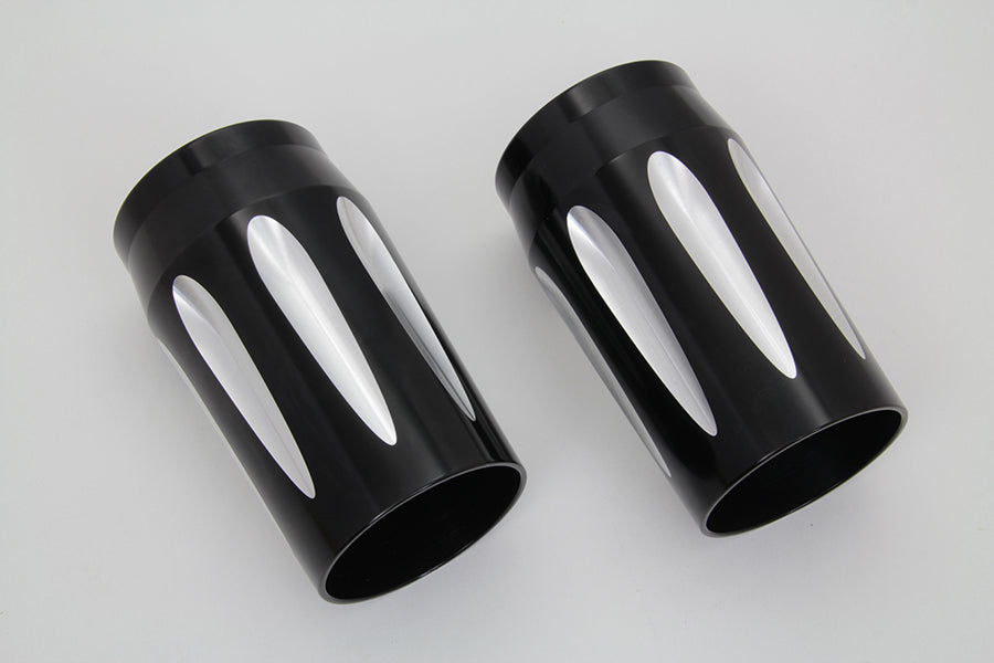 HARLEY Black Fork Slider Cover Set Fits 2014-UP FLT,