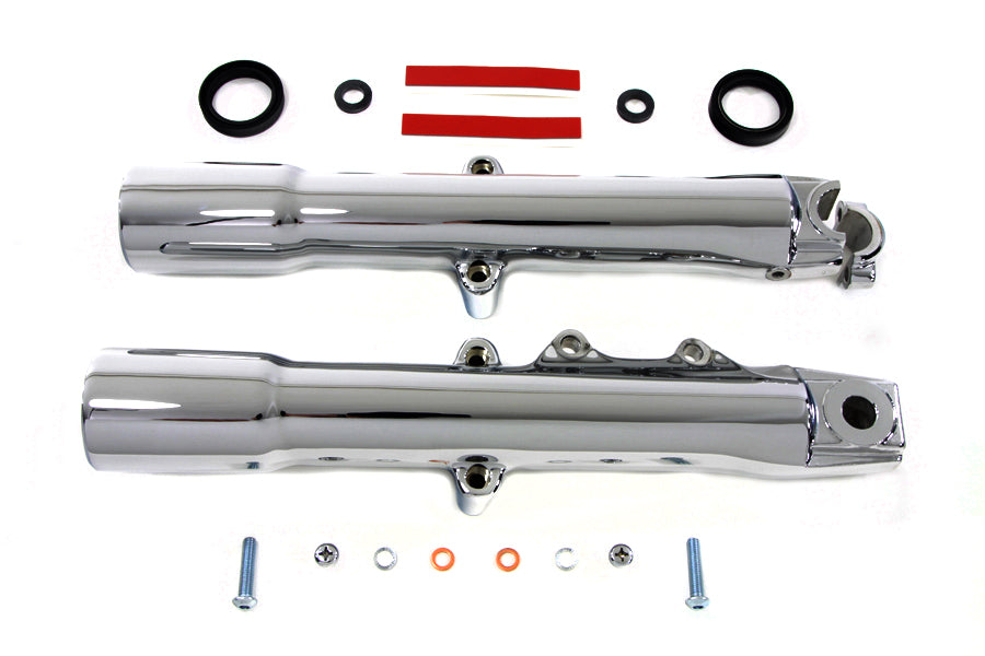 HARLEY 41mm Chrome Fork Slider Set Fits 2007-2017 FLST,   2007-2017 FLSTC,   2007-2017 FLSTN,   2008