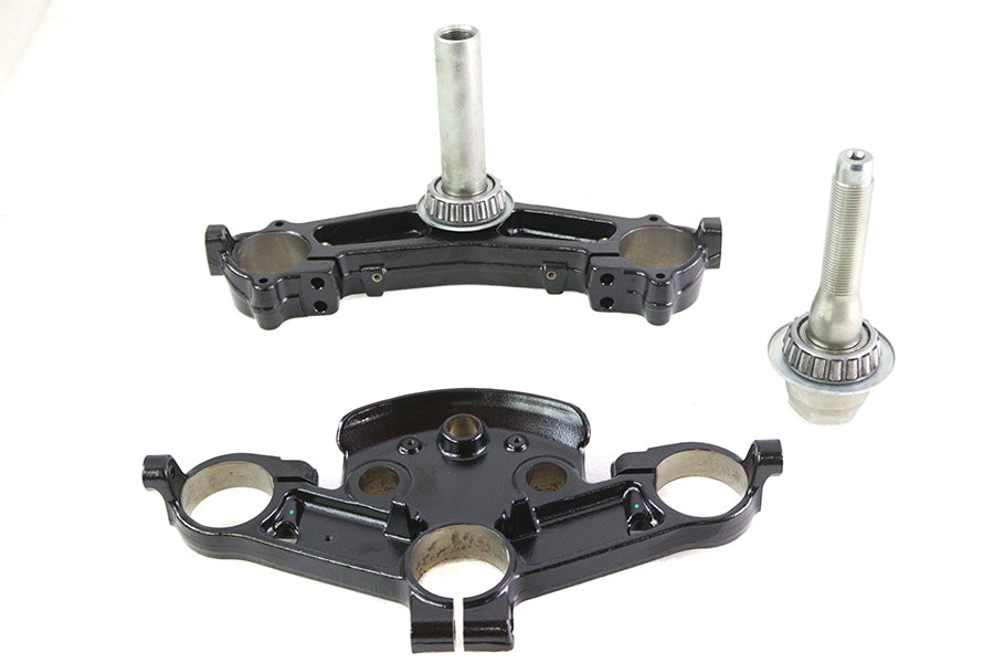 HARLEY FLT 49mm Triple Tree Set Black Fits 2014-UP FLT,