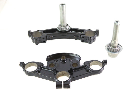 HARLEY FLT 49mm Triple Tree Set Black Fits 2014-UP FLT,
