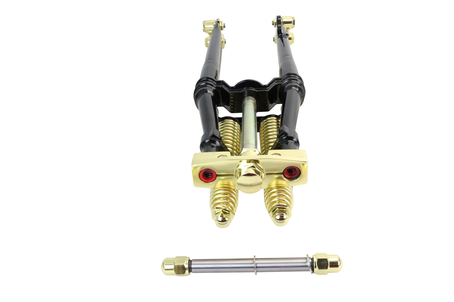 HARLEY 18 inch Spring Fork Kit Black with Brass Accents Fits 1941-1984 FL,   1936-1952 EL,   1970-19