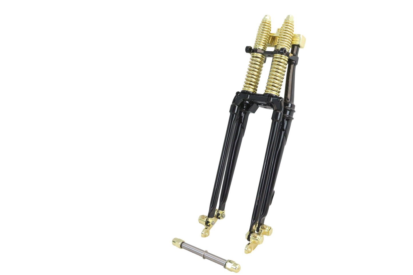 HARLEY 20 inch Spring Fork Kit Black with Brass Accents Fits 1941-1984 FL,   1936-1952 EL,   1970-19