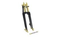 HARLEY 20 inch Spring Fork Kit Black with Brass Accents Fits 1941-1984 FL,   1936-1952 EL,   1970-19