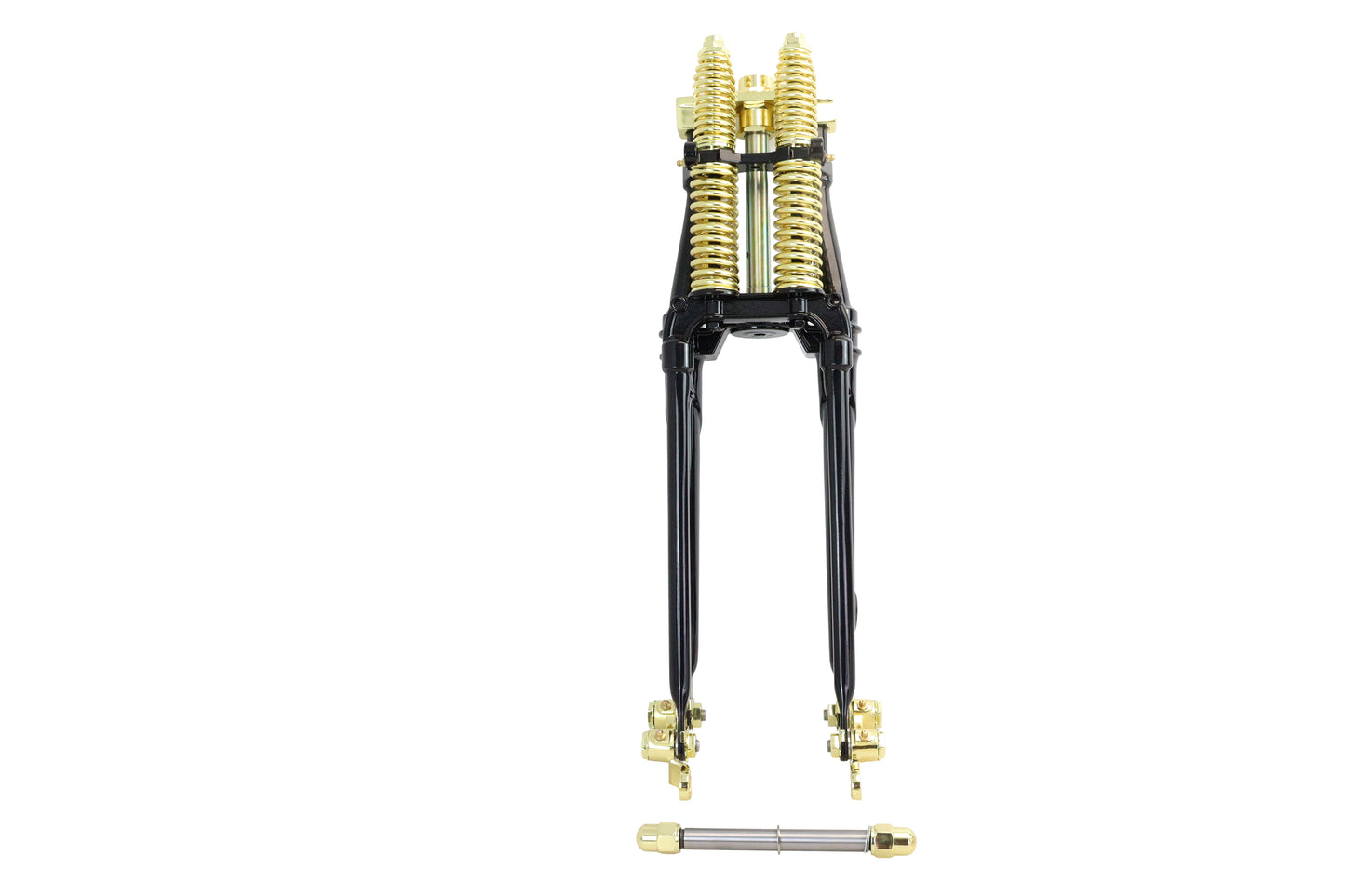 HARLEY 22 inch Spring Fork Kit Black with Brass Accents Fits 1941-1984 FL,   1936-1952 EL,   1970-19