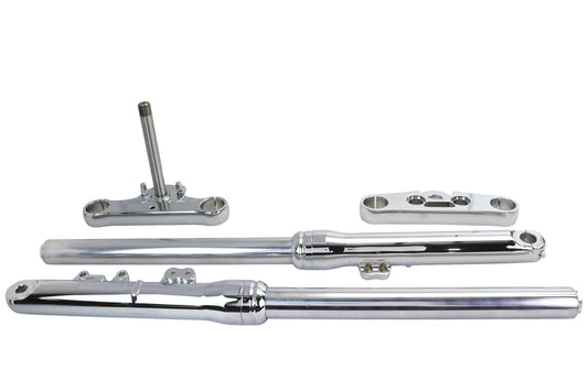 HARLEY 49mm Fork Slider Assembly with Chrome Sliders Fits 1986-1999 FXST,   1986-1999 FLST,