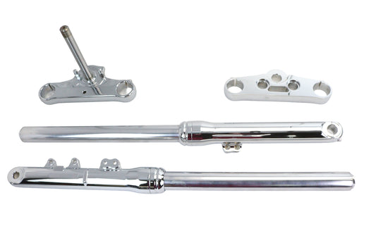 HARLEY 49mm Fork Slider Assembly with Chrome Sliders Fits 1986-1999 FXST,   1986-1999 FLST,
