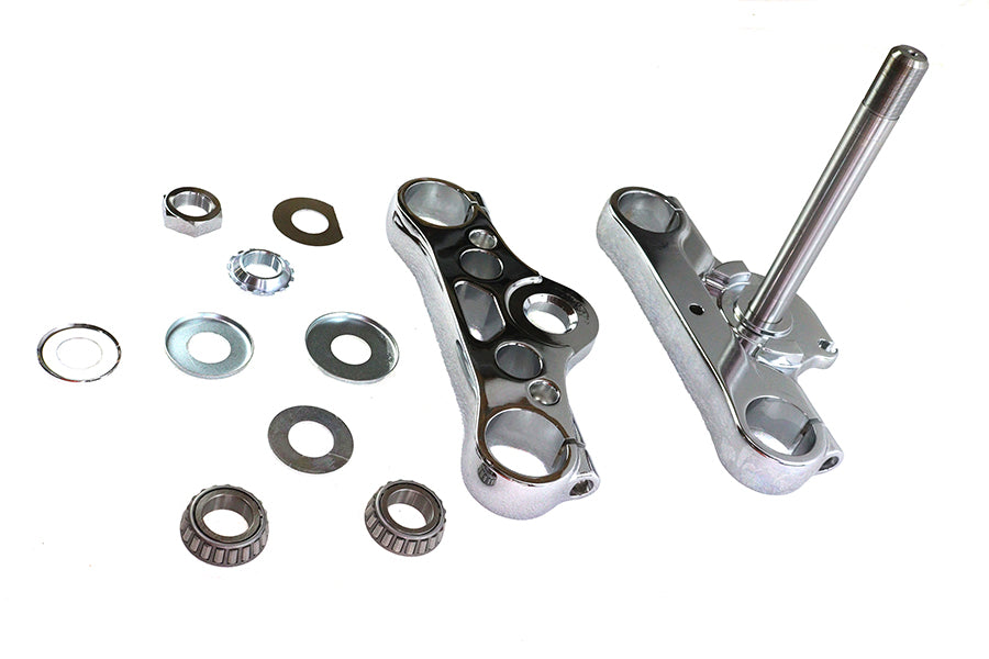 HARLEY FXD 49mm Triple Tree Set Chrome Fits 2008-2017 FXD,