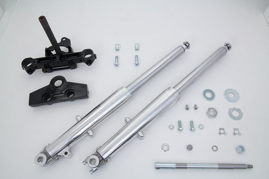HARLEY 41mm Adjustable Fork Assembly with Polished Sliders Fits 1967-1971 FL,   1967-1971 G,