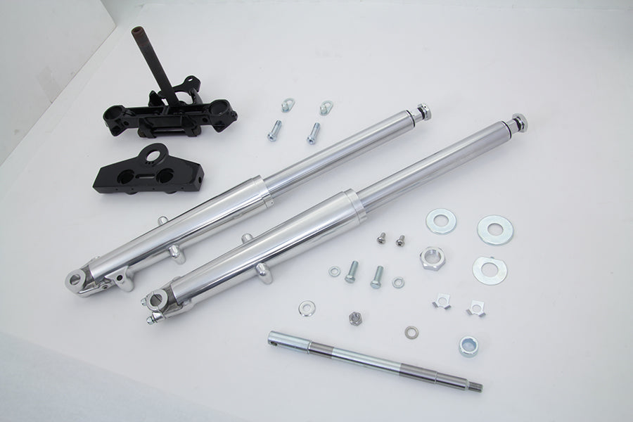 HARLEY 41mm Adjustable Fork Assembly with Polished Sliders Fits 1967-1971 FL,   1967-1971 G,