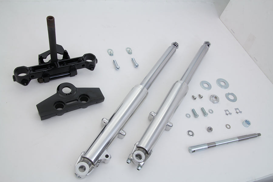 HARLEY 41mm Adjustable Fork Assembly with Polished Sliders Fits 1967-1971 FL,   1967-1971 G,