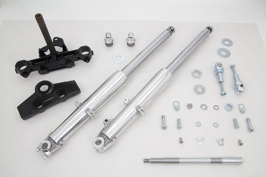 HARLEY 41mm Adjustable Fork Assembly with Polished Sliders Fits 1967-1971 FL,   1967-1971 G,