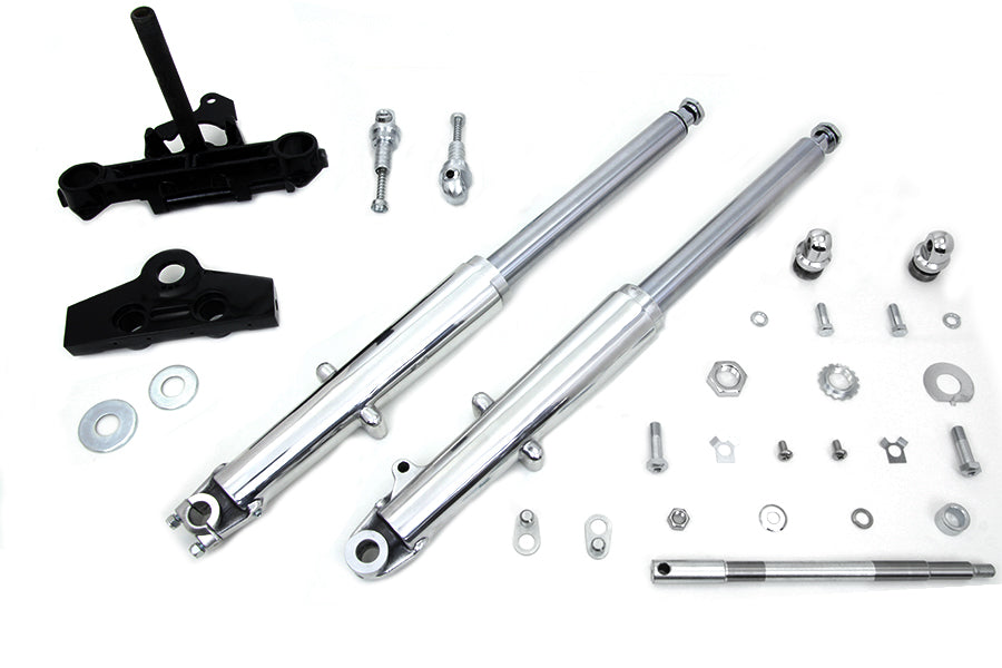 HARLEY 41mm Adjustable Fork Assembly with Polished Sliders Fits 1969-1971 FL,