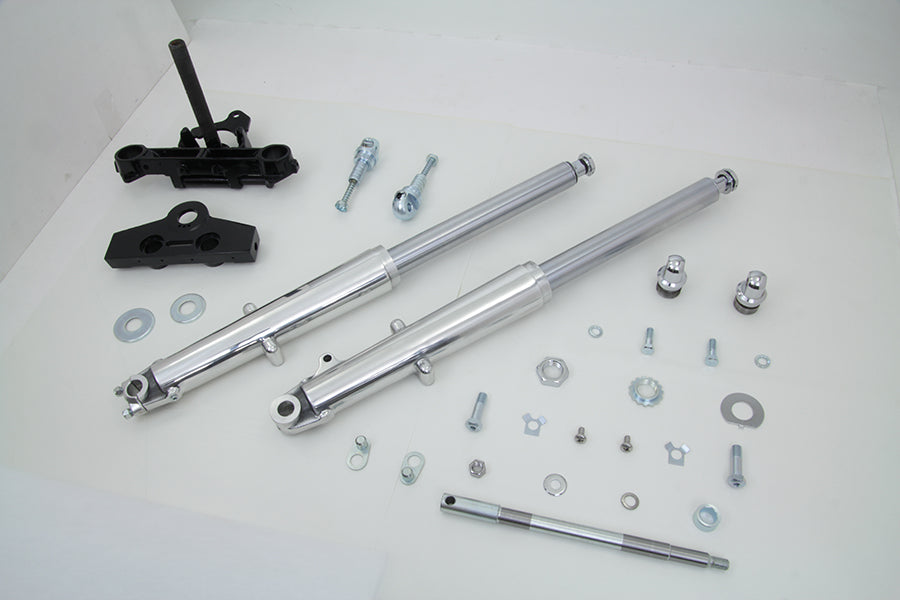 HARLEY 41mm Adjustable Fork Assembly with Polished Sliders Fits 1969-1971 FL,