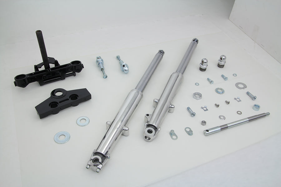 HARLEY 41mm Adjustable Fork Assembly with Polished Sliders Fits 1969-1971 FL,