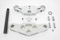 HARLEY 3° Ball Milled Triple Tree Set Chrome Fits 1949-1984 FLH,   1984-1999 FXST,   1986-1999 FLST,
