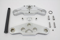 HARLEY 3° Ball Milled Triple Tree Set Chrome Fits 1949-1984 FLH,   1984-1999 FXST,   1986-1999 FLST,