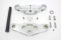 HARLEY 3° Ball Milled Triple Tree Set Chrome Fits 1949-1984 FLH,   1984-1999 FXST,   1986-1999 FLST,