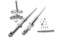 HARLEY 39mm Fork Assembly Chrome Single Disc with Chrome Sliders Fits 2004-2005 FXD,
