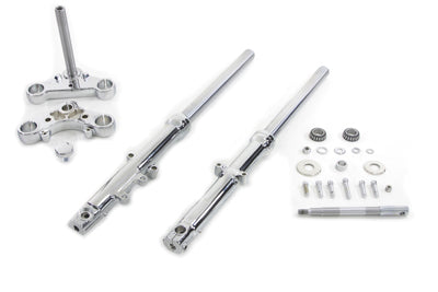 HARLEY 39mm Fork Assembly with Chrome Sliders Single Disc Fits 2004-2008 XL,
