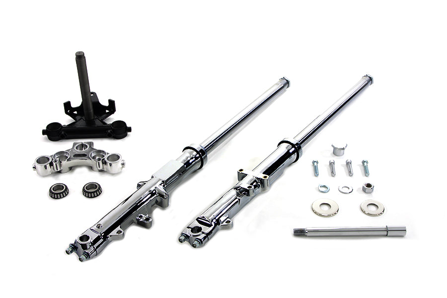 HARLEY 35mm Fork Assembly with Chrome Sliders Dual Disc Fits 1977-1983 FXE,