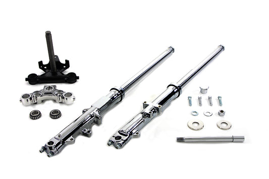 HARLEY 35mm Fork Assembly with Chrome Sliders Dual Disc Fits 1977-1983 FXE,