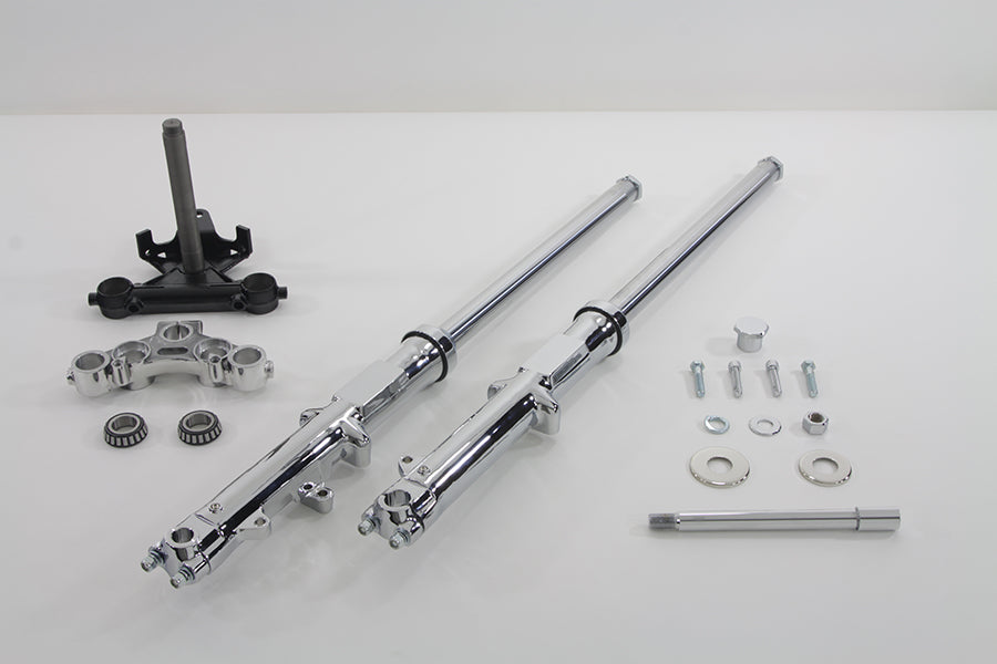 HARLEY 35mm Fork Assembly with Chrome Sliders Dual Disc Fits 1977-1983 FXE,