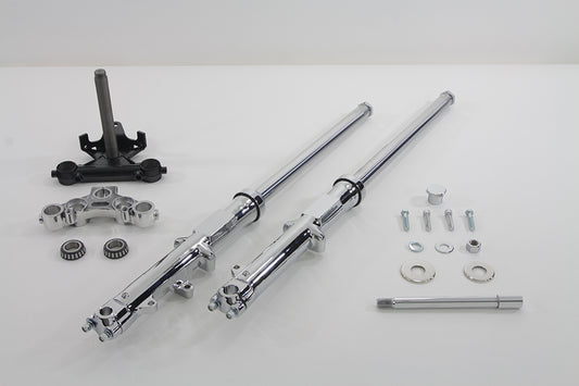 HARLEY 35mm Fork Assembly with Chrome Sliders Dual Disc Fits 1977-1983 FXE,