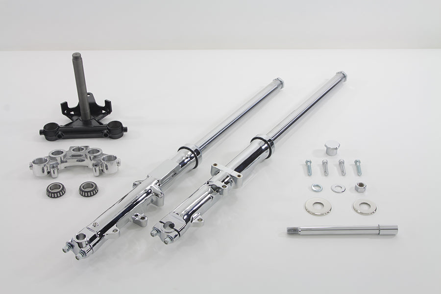 HARLEY 35mm Fork Assembly with Chrome Sliders Dual Disc Fits 1977-1983 FXE,
