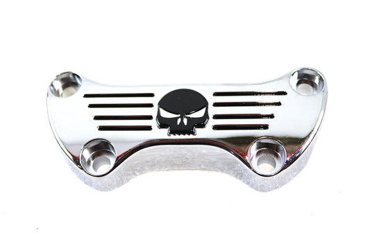 HARLEY Skull Riser Top Clamp Chrome with Long Skirt fits 1973-1984 FX,   1982-1994 FXR,   1982-1994 FXR,   1984-UP FXST,   1984-UP FXST,   1974-UP XL