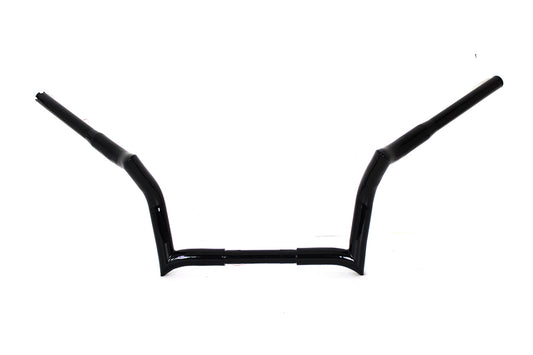 HARLEY 10 inch Z-Bar Handlebar without Indents Black fits 1986-2013 FLT,  1982-UP FLHX,