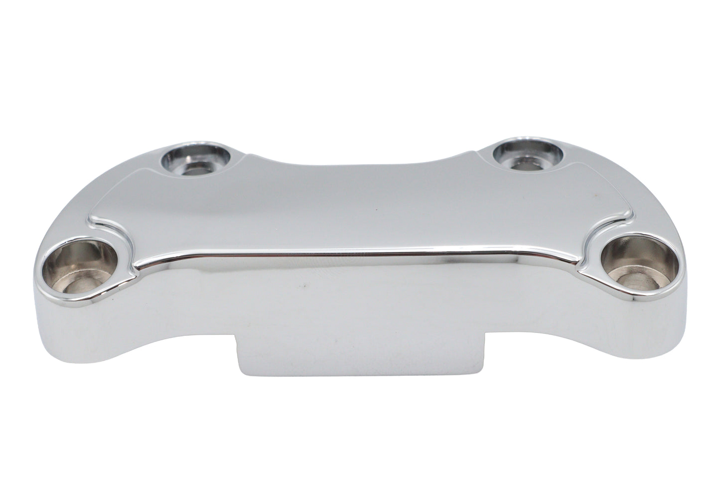 HARLEY Chrome Smooth Handlebar Clamp Cover with Skirt Fits 1999-UP FL,   1999-UP FX,