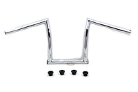 HARLEY 11 inch Chrome ChiZeled Z-Bar Handlebar with Indents fits 1980-UP XL,  1984-2017 FXST,  1980-UP FLT,  1980-UP FLT,