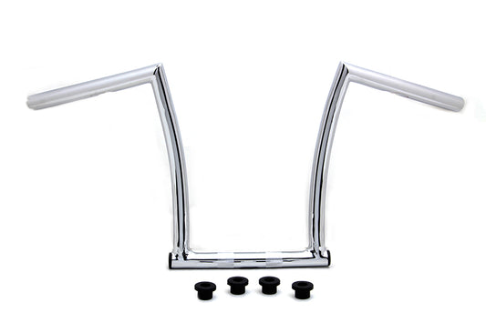 HARLEY 13 inch Chrome ChiZeled Z-Bar Handlebar with Indents fits 1980-UP XL,  1984-2017 FXST,  1980-UP FLT,  1980-UP FLT,