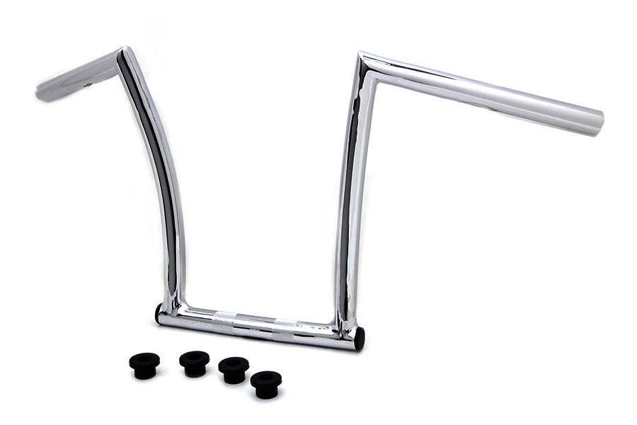 HARLEY 13 inch Chrome ChiZeled Z-Bar Handlebar with Indents fits 1980-UP XL,  1984-2017 FXST,  1980-UP FLT,  1980-UP FLT,