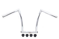 HARLEY 15 inch Chrome ChiZeled Z-Bar Handlebar with Indents fits 1980-UP XL,  1984-2017 FXST,  1980-UP FLT,  1980-UP FLT,