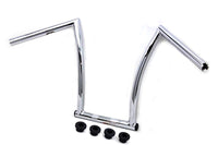 HARLEY 15 inch Chrome ChiZeled Z-Bar Handlebar with Indents fits 1980-UP XL,  1984-2017 FXST,  1980-UP FLT,  1980-UP FLT,