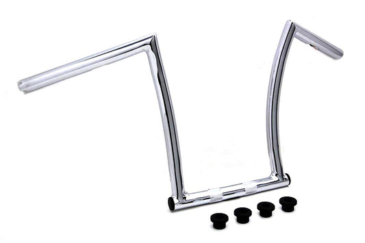 HARLEY 17 inch Chrome ChiZeled Z-Bar Handlebar with Indents fits 1980-UP XL,  1984-2017 FXST,  1980-UP FLT,  1980-UP FLT,