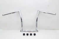 HARLEY 17 inch Chrome ChiZeled Z-Bar Handlebar with Indents fits 1980-UP XL,  1984-2017 FXST,  1980-UP FLT,  1980-UP FLT,