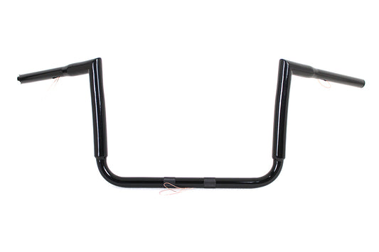 HARLEY 12 inch Black ChiZeled Z-Bar Handlebar without Indents fits 2014-UP FLH,  2014-UP FLHX,  2014-UP FLHTCUTG,  2014-UP FLHTK,