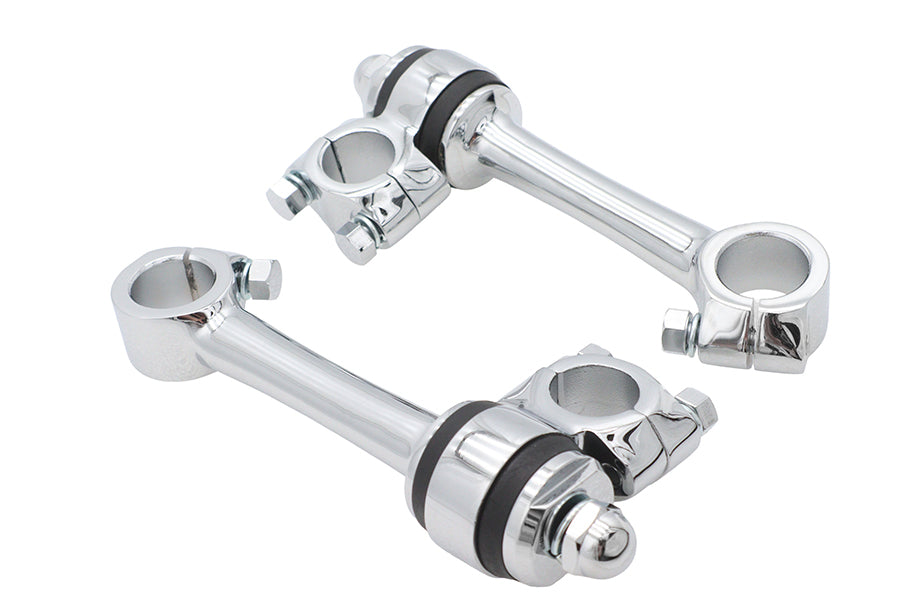 HARLEY Chrome Replica 5-1/2 inch Flander Riser Set Fits 0-  Custom, application for 1 handlebars"