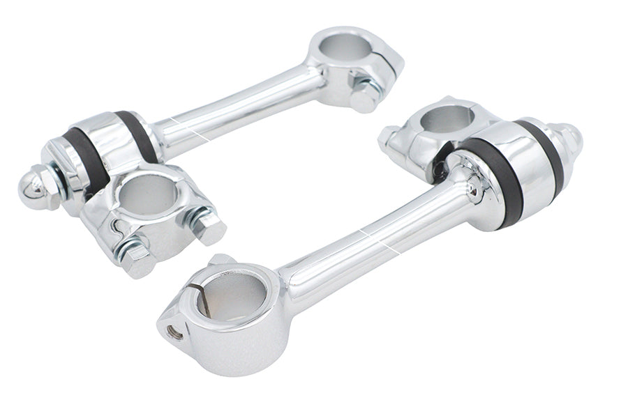 HARLEY Chrome Replica 5-1/2 inch Flander Riser Set Fits 0-  Custom, application for 1 handlebars"