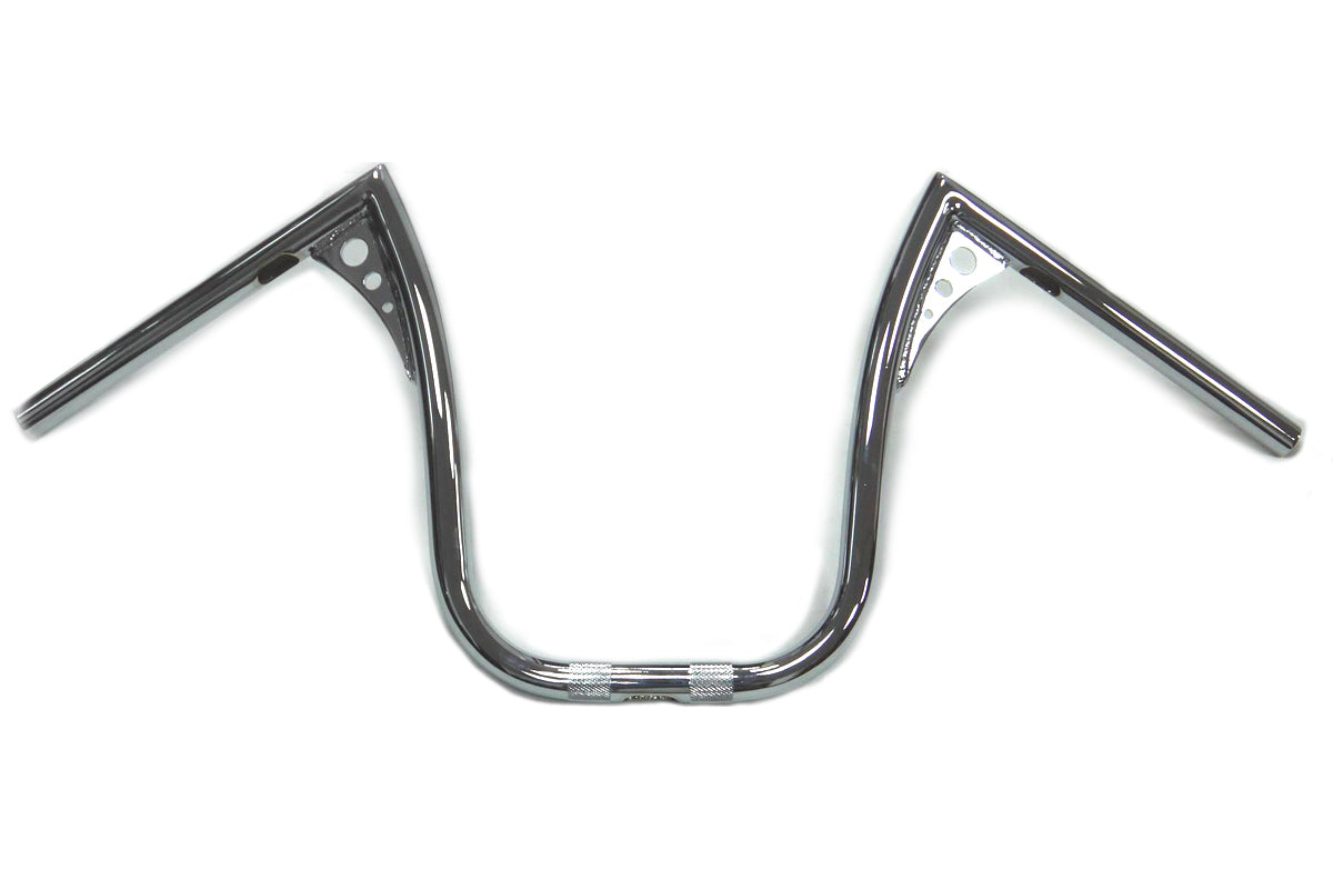 HARLEY 13 inch Chrome Z-Bar Handlebar with Wiring Slots fits 1982-UP FLT,  1982-UP FX,  1982-UP XL,  1986-2017 FLST,  1984-2017 FXST,  1982-UP FXR,  1982-UP FXR,  1991-2017 FXD,  1982-UP FLT,