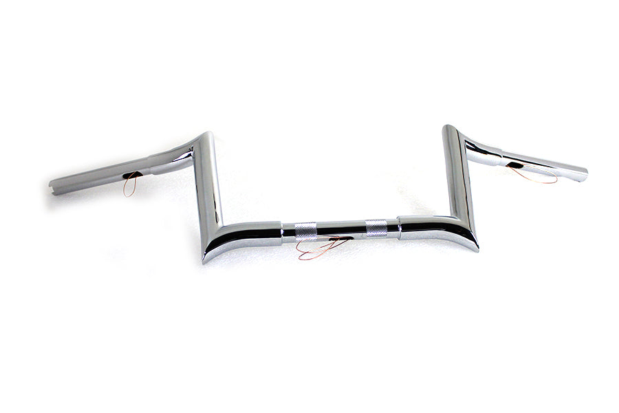 HARLEY 8 inch Chrome Z-Bar Handlebar with Indents fits 1982-1984 FL,  1982-1984 FX,  1985-UP XL,  1986-2017 FLST,  1984-2017 FXST,  1991-2017 FXD,  1984-1994 FXR,